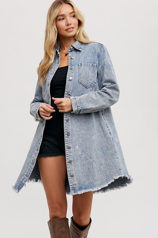 Denim Button down shirt dress